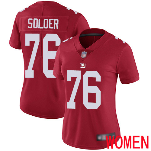 Women New York Giants #76 Nate Solder Red Limited Red Inverted Legend Football NFL Jersey